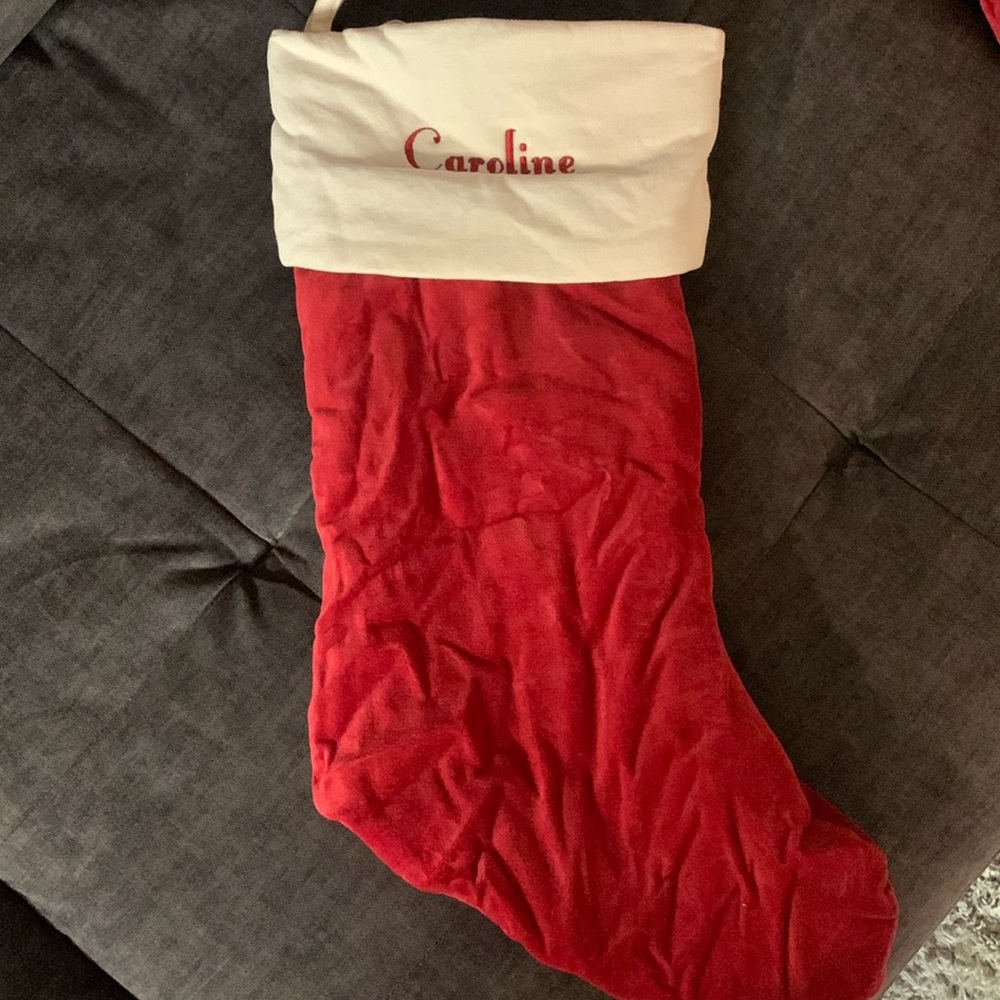 Monogrammed stocking, EUC